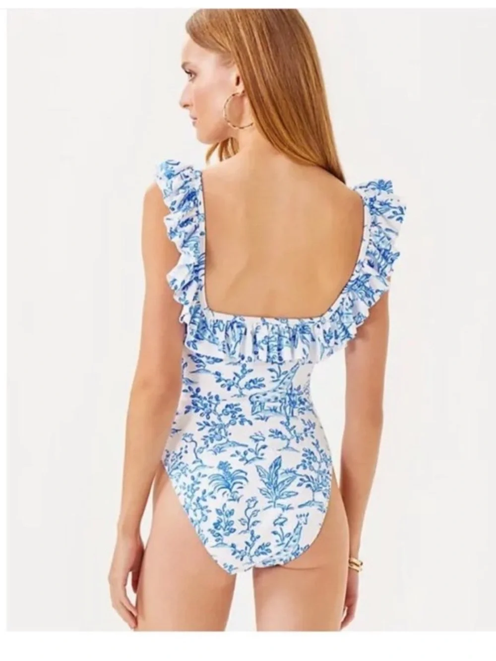 NWT Lilly Pulitzer Aemma Ruffled Floral One-Piece Swimsuit - Picture 3 of 5